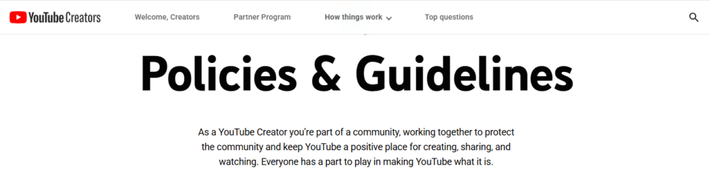 YouTube Policies for content creators